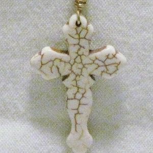 White Stone Cross Necklace